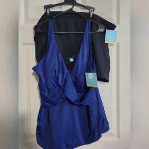 Elegant Blue Women's Swim Dress